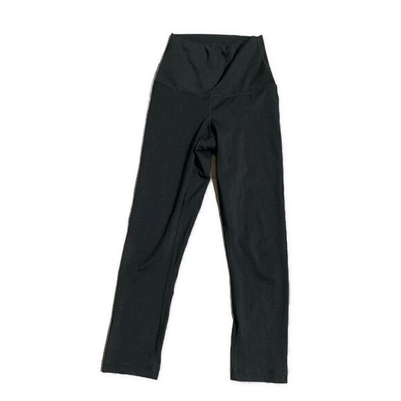yogalicious lux leggings Athletic Yoga Solid Black High Waist Rise Calf Xs - Picture 1 of 2